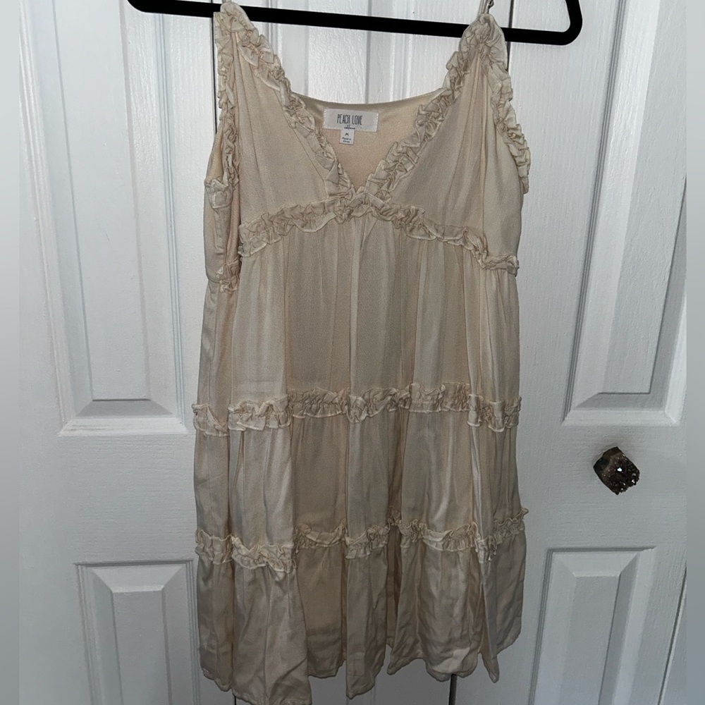 cream mini dress
